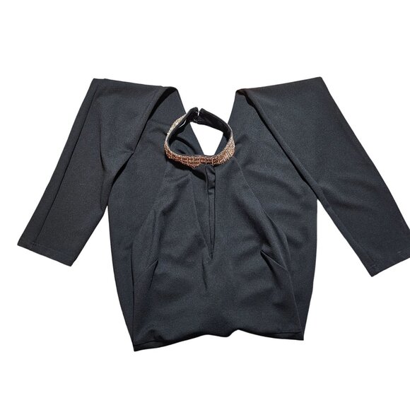 Bebe Black S Halter Jumpsuit Girls Night Out Cocktails Minimalist Quiet Luxury - Picture 6 of 16